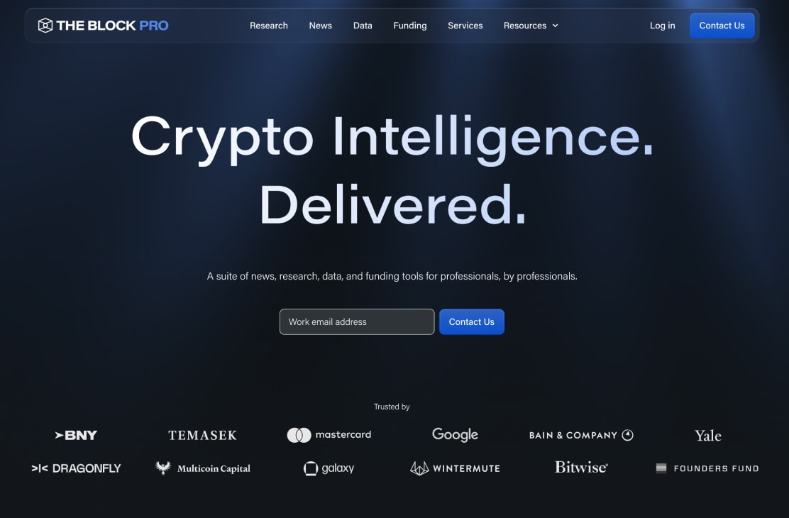Theblock.pro — hero and primary navigation